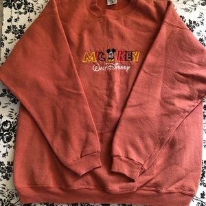 Vintage Disney Mickey Mouse Rainbow Spell Out Crew